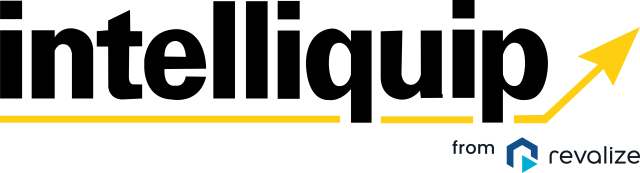 Intelliquip logo with a yellow arrow and the text from Realize and the Realize company logo below it.