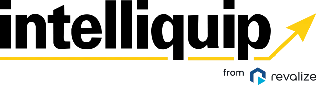 Intelliquip logo with a yellow arrow and the text from Realize and the Realize company logo below it.